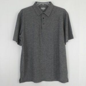Straight Down Performance Golf Polo Shirt Heather Gray Short Sleeve